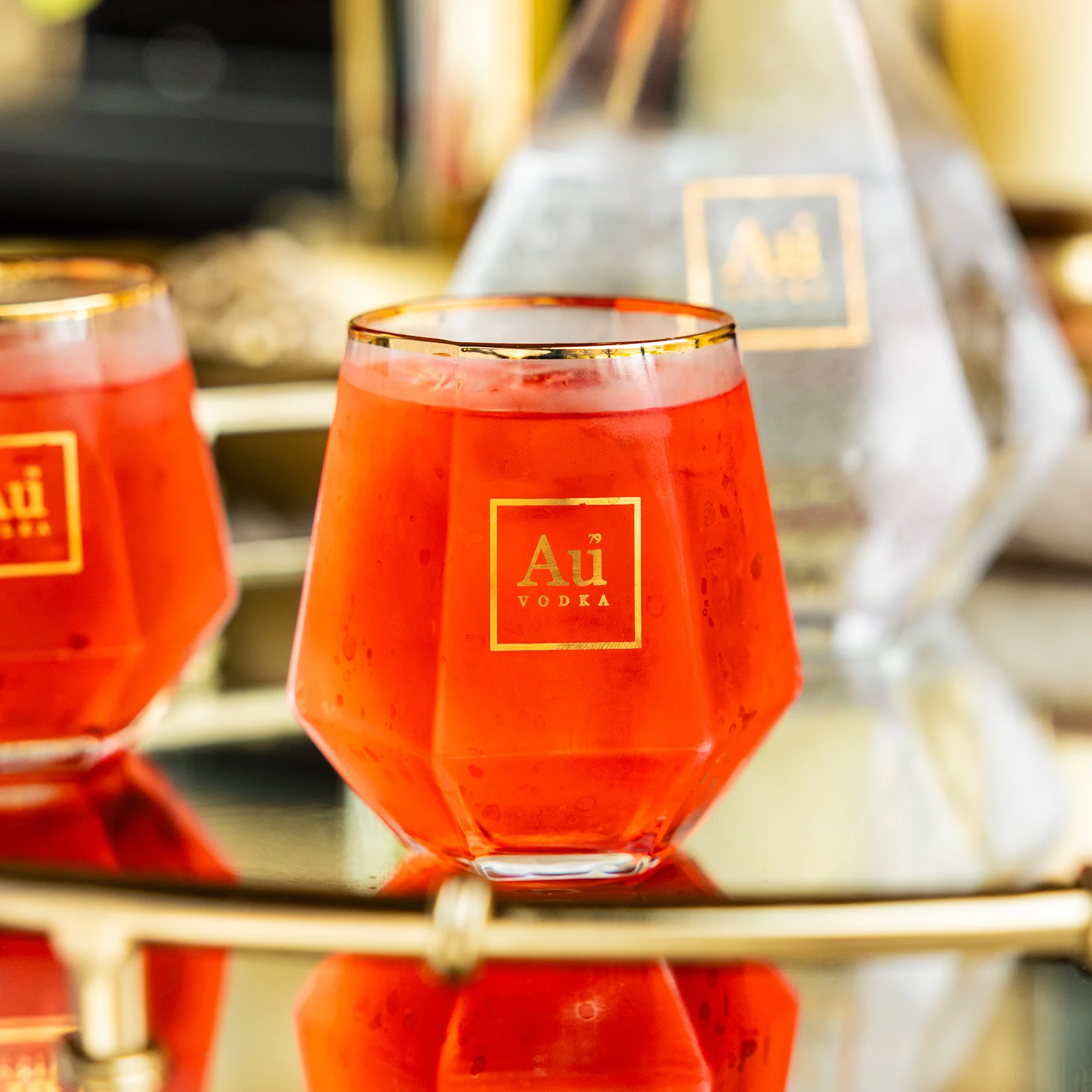 Au Diamond Cut Glass