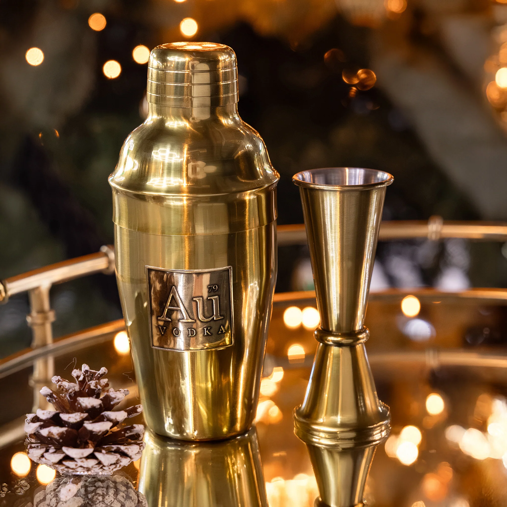Au Gold Shaker & Jigger Set