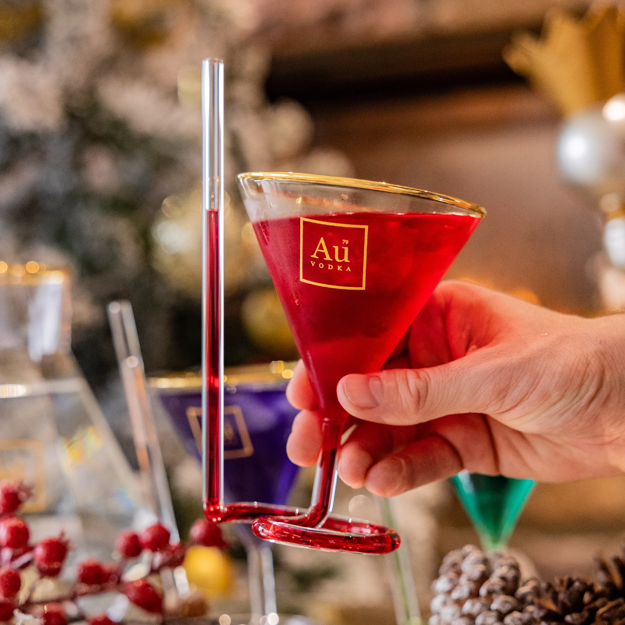 Au Strawtini Glass
