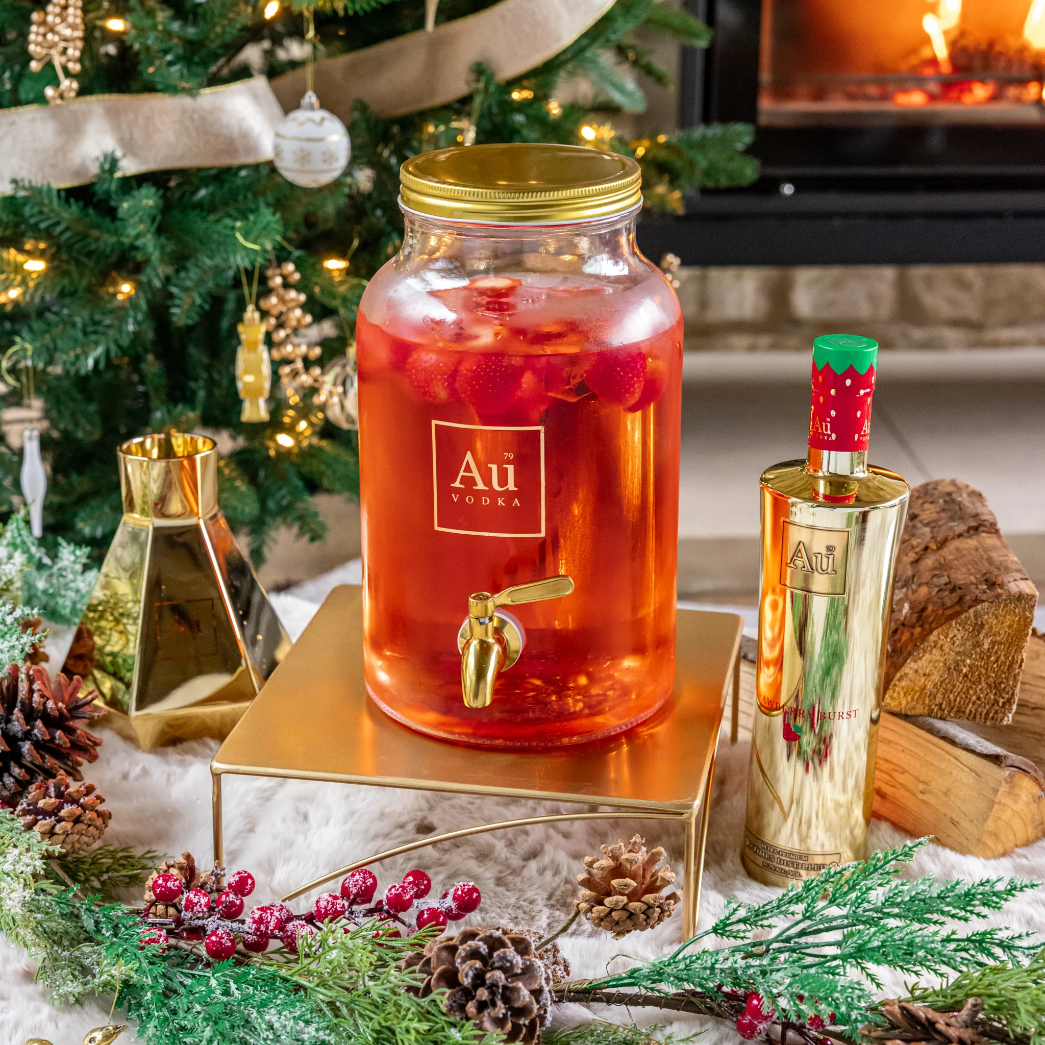 Au Vodka 70cl & Glass Cocktail Dispenser