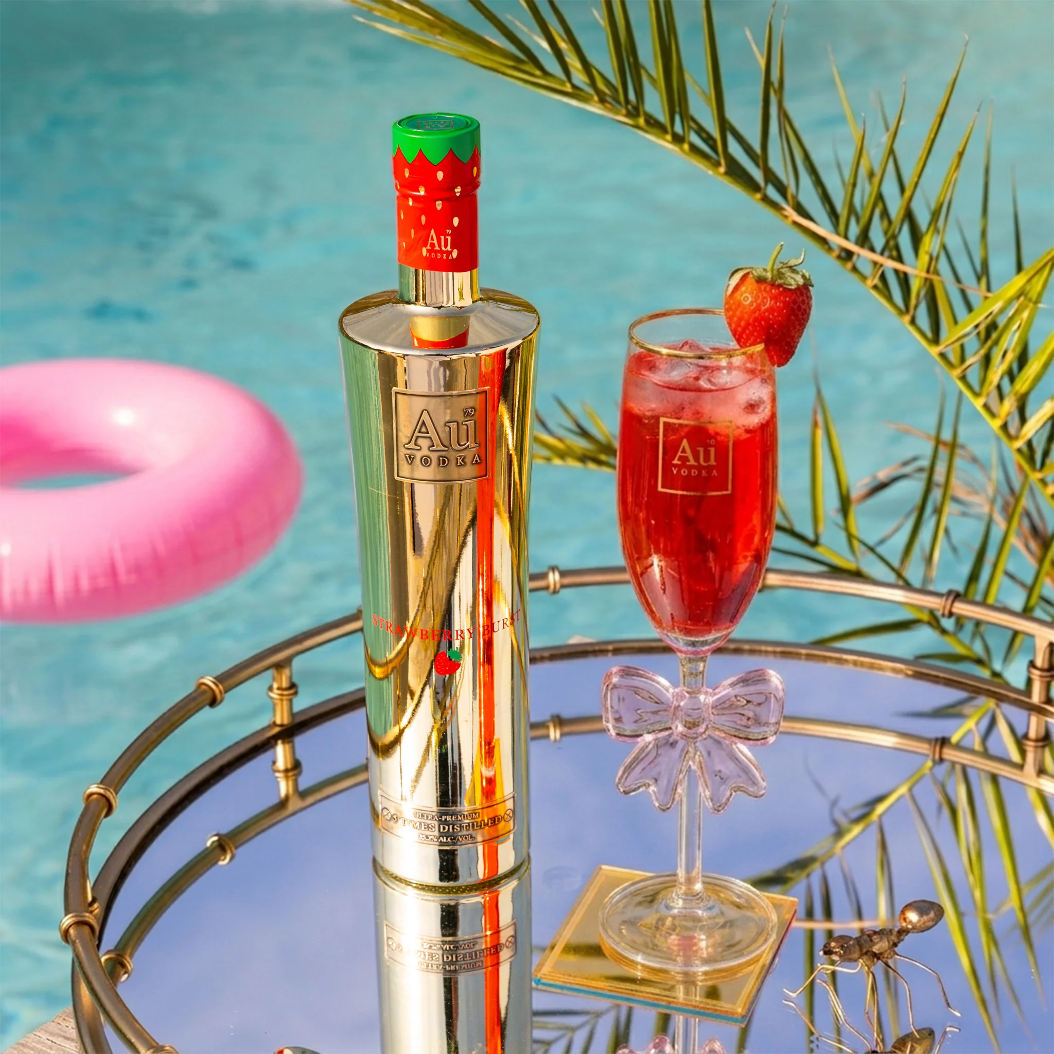 Au Vodka 70cl & Ribbon Glass product image