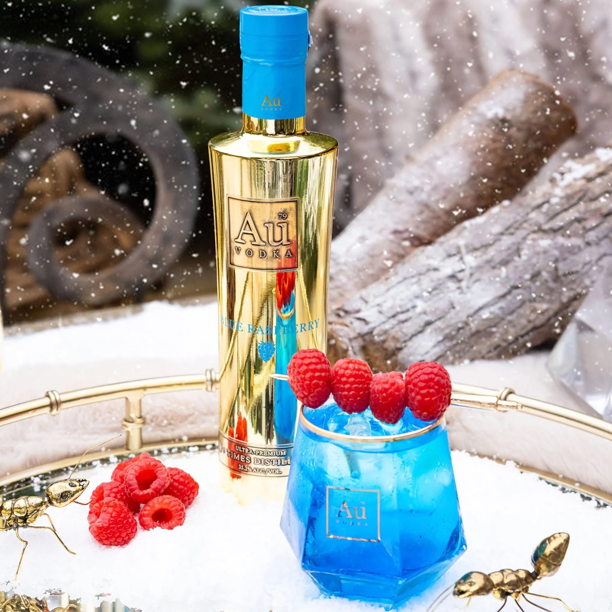Au Vodka Blue Raspberry 35cl