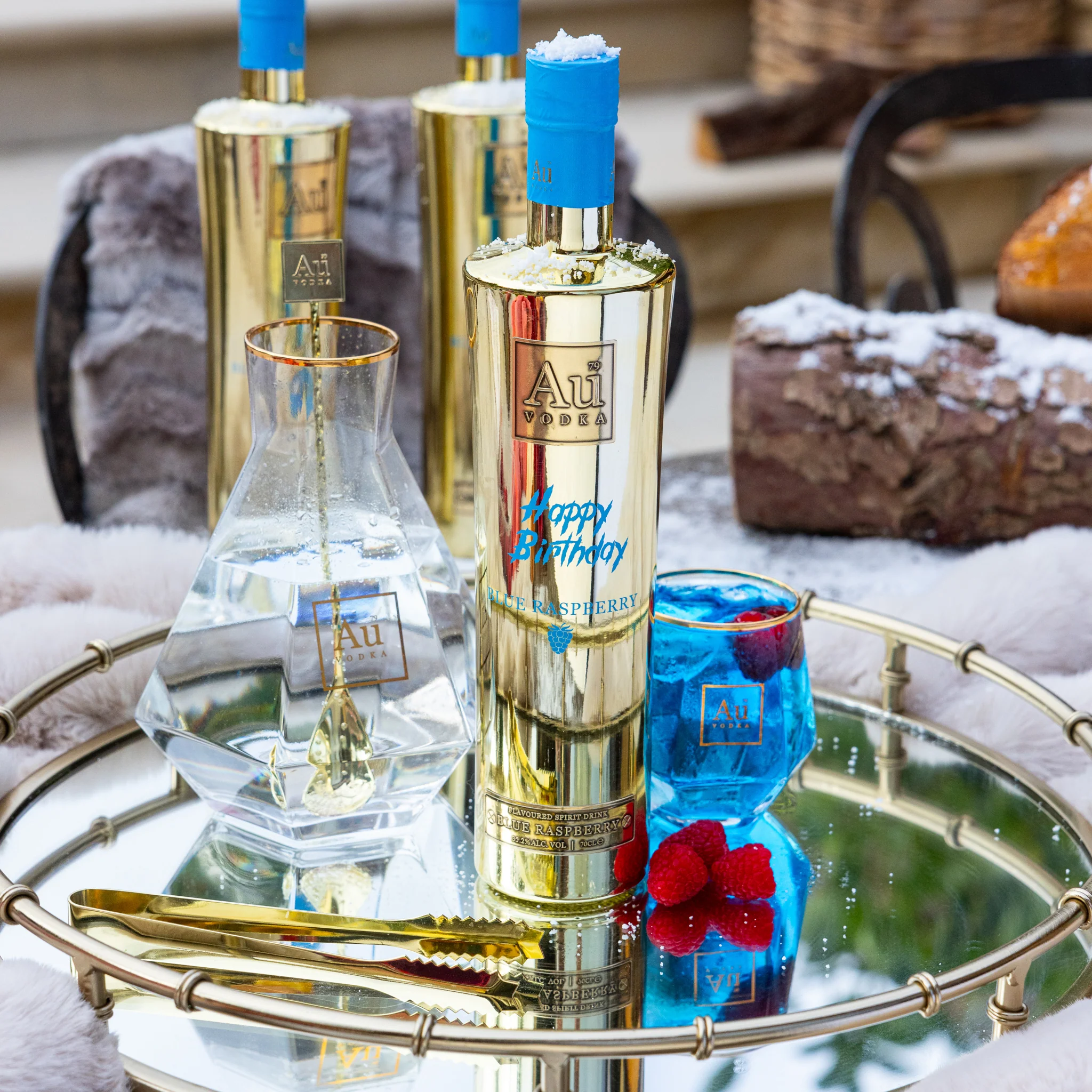 Au Vodka Happy Birthday Print Bottle