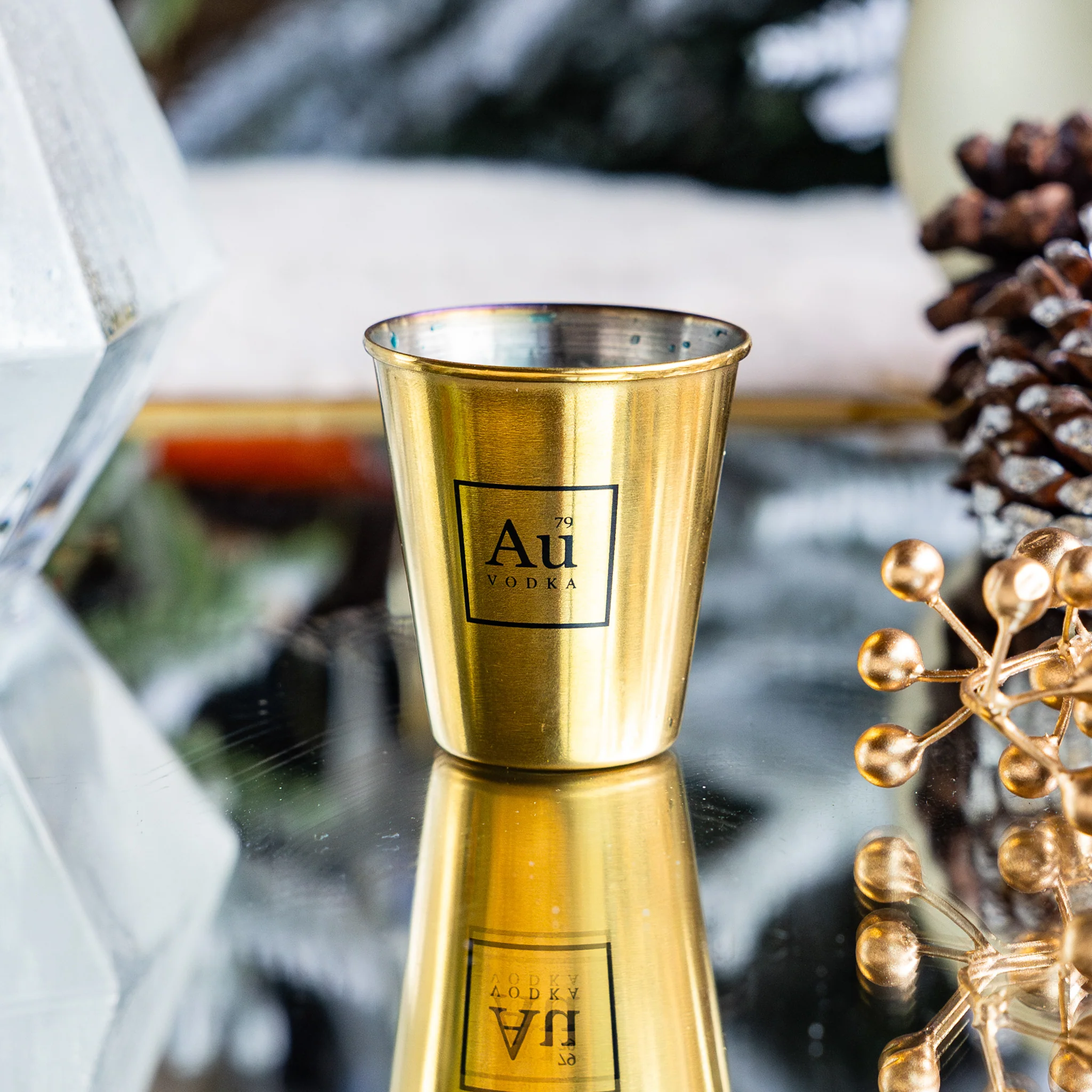 Au Vodka Stainless Steel Shot Glass