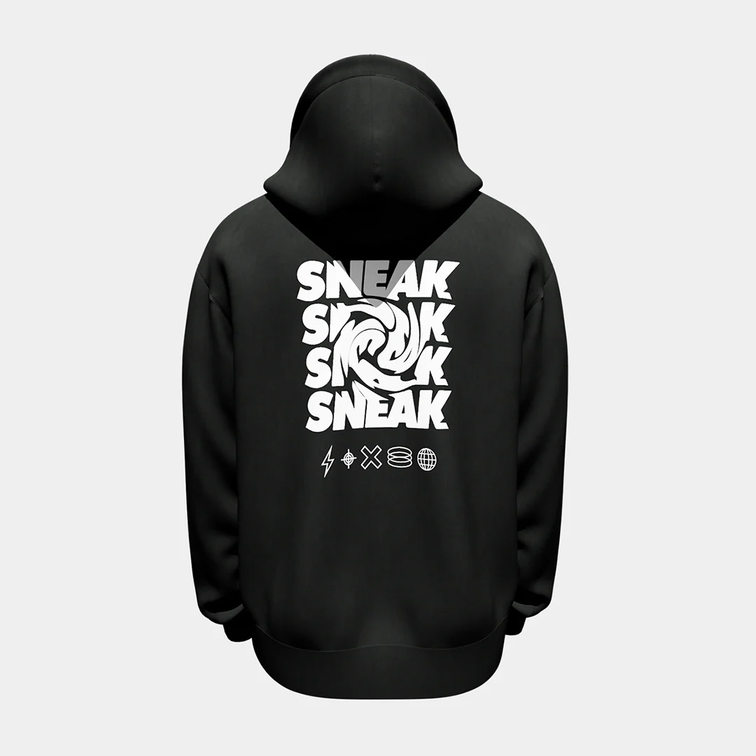 BLACK SNEAK HOODIE - M