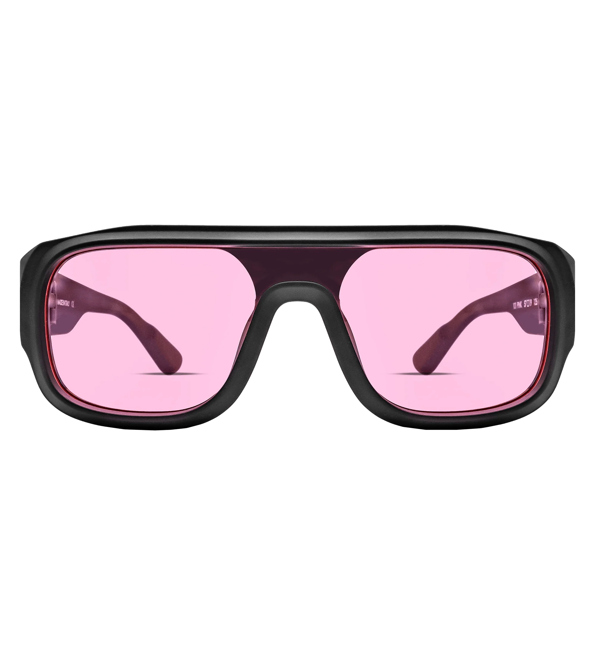 Black & Pink Tinted 57 MM Shield Sunglasses