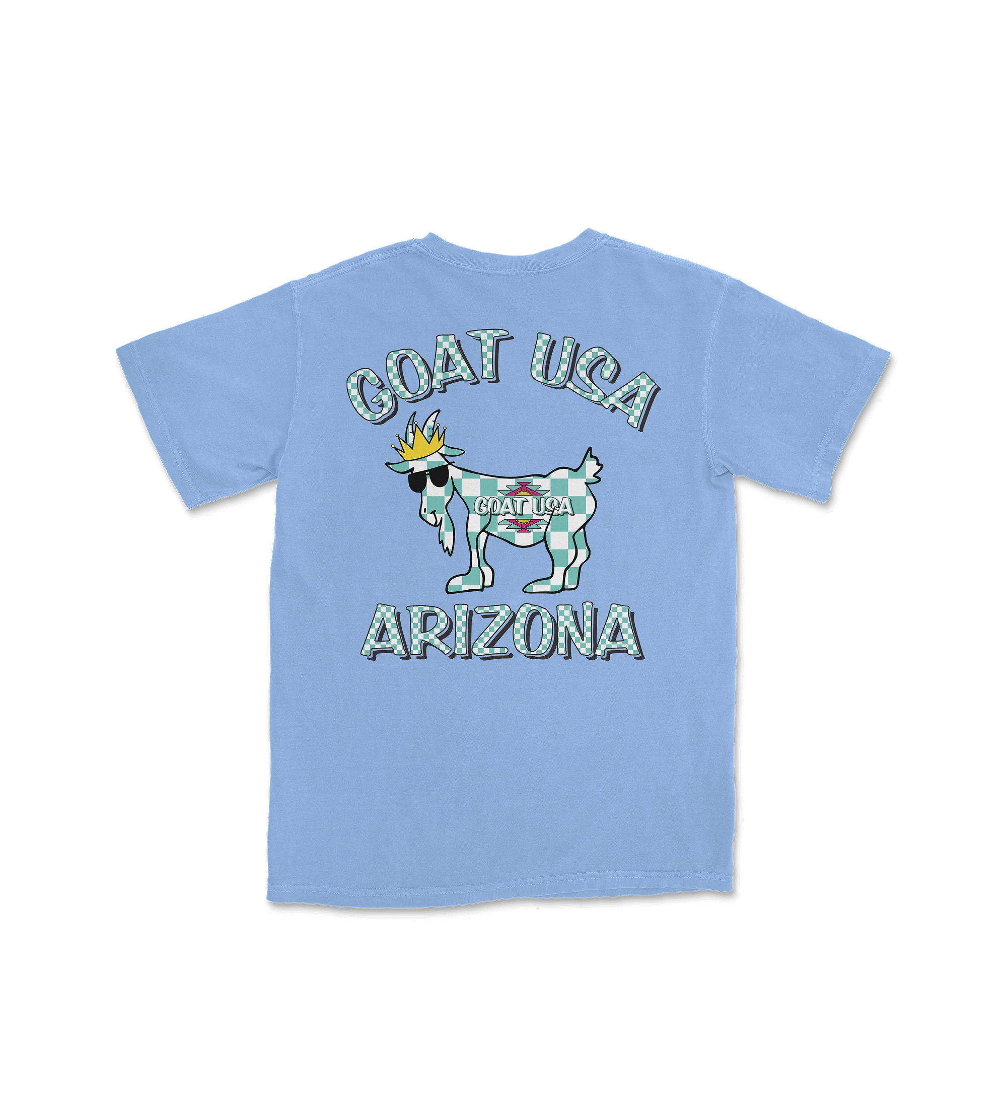 Blue Checkerboard Goat Cotton-Blend T-Shirt  | Youth product image