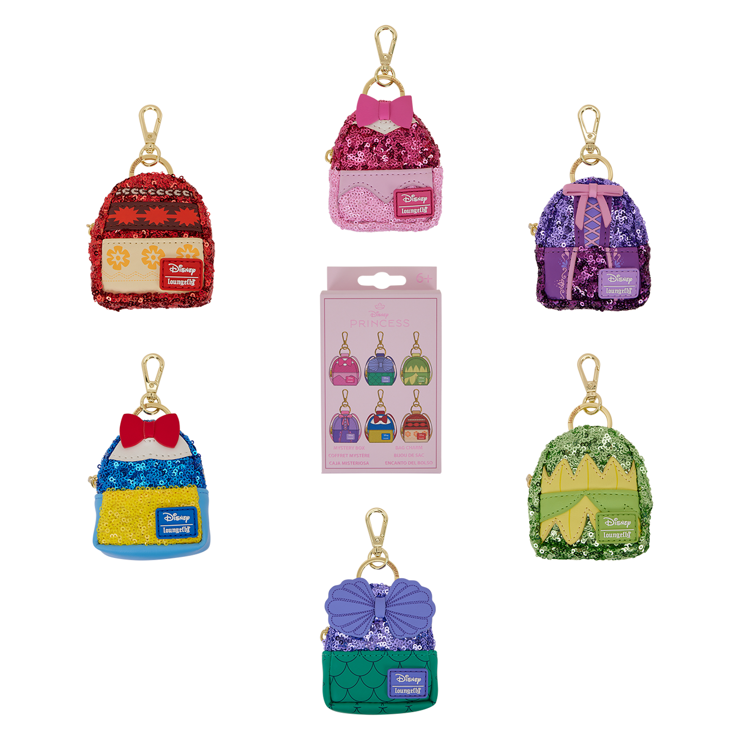 Buy Disney Princess Exclusive Sequin Mystery Mini Backpack Keychain Charm at Loungefly. image