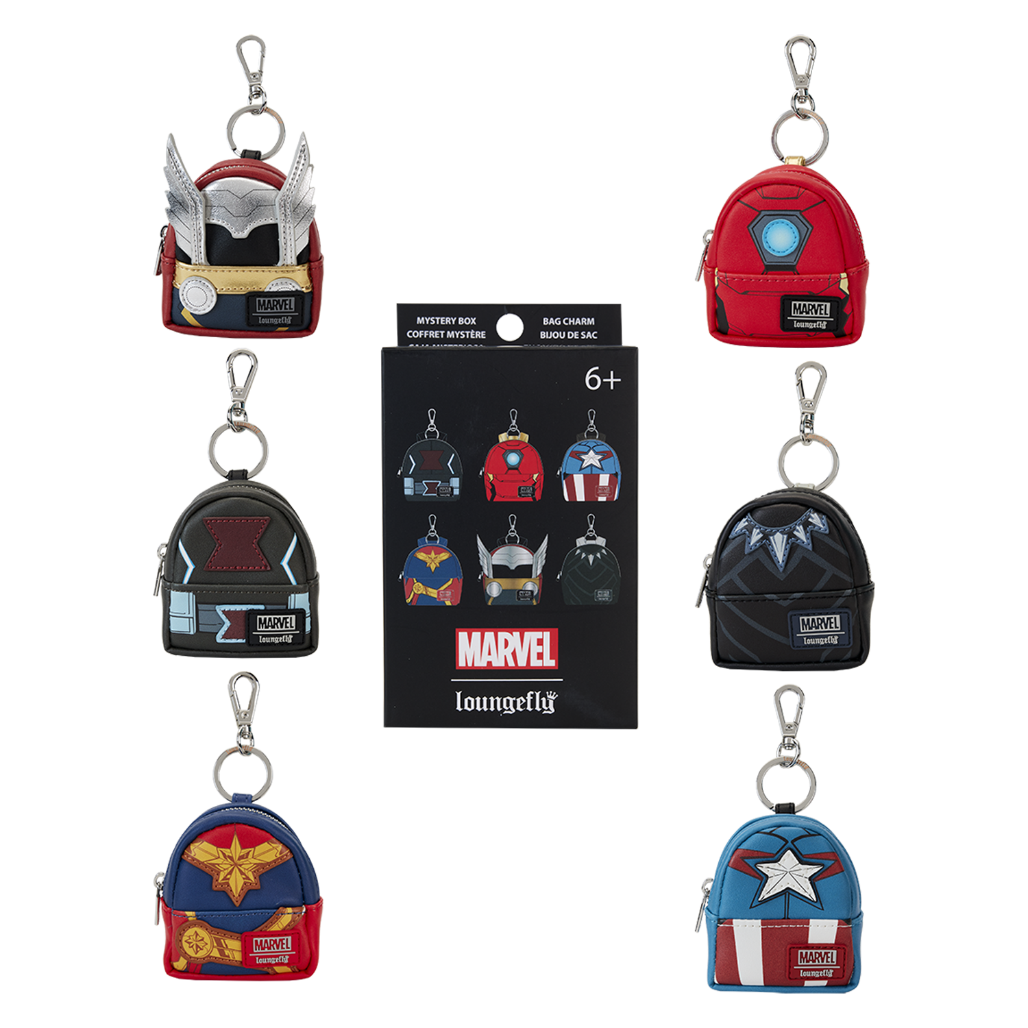 Buy Marvel Avengers Cosplay Mystery Mini Backpack Keychain Charm at Loungefly. image