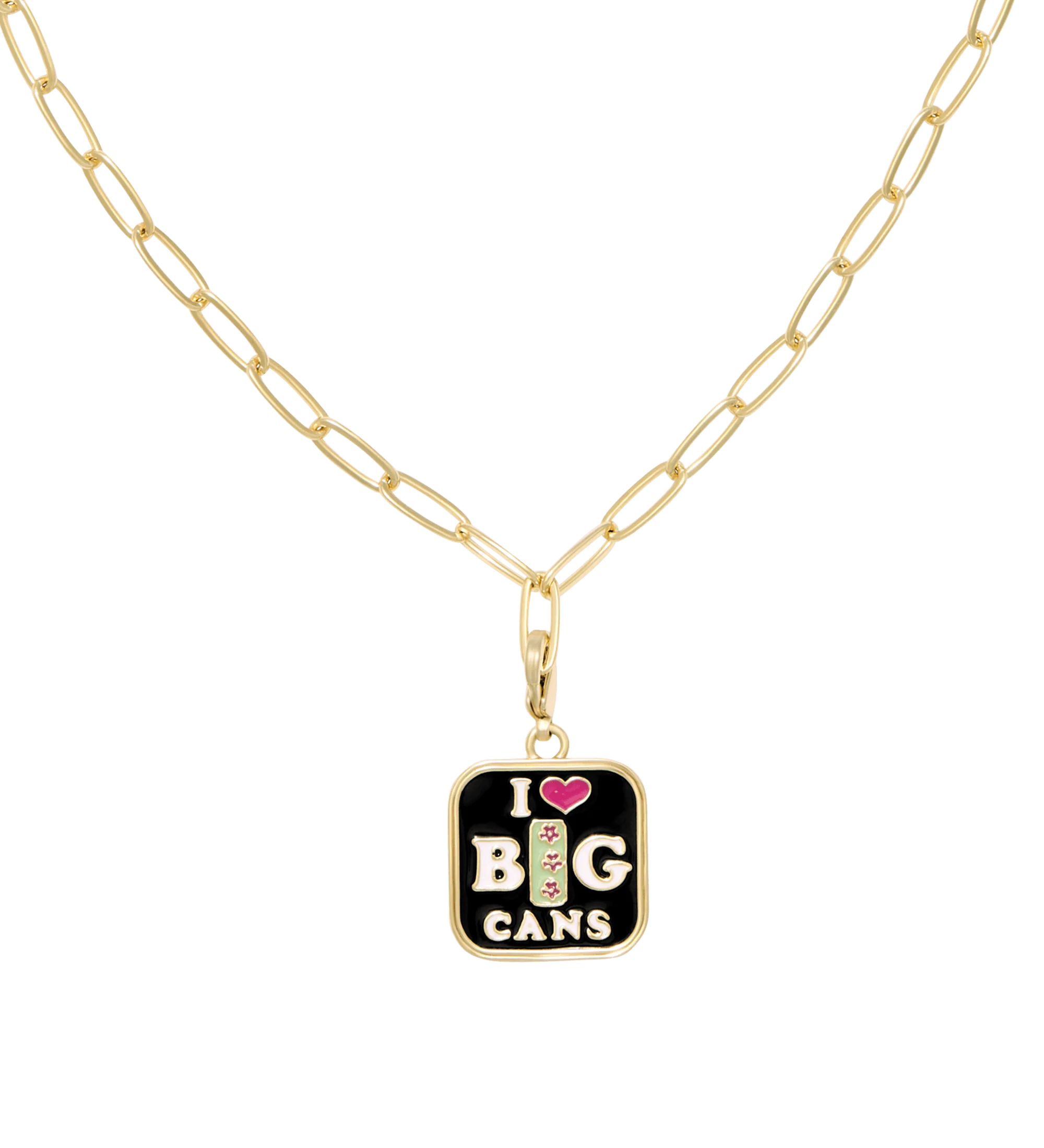 Goldtone & Resin Big Can Pendant Necklace image
