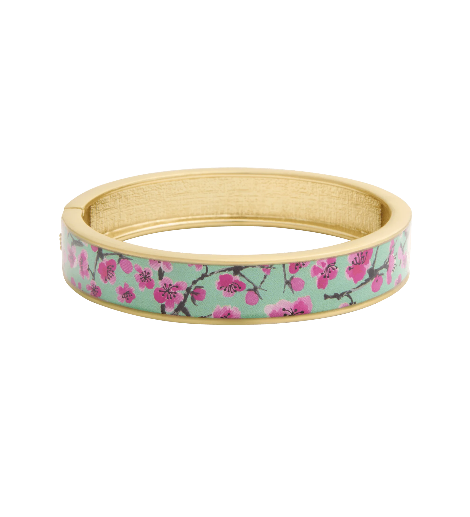 Goldtone & Resin Cherry Blossom Bangle image