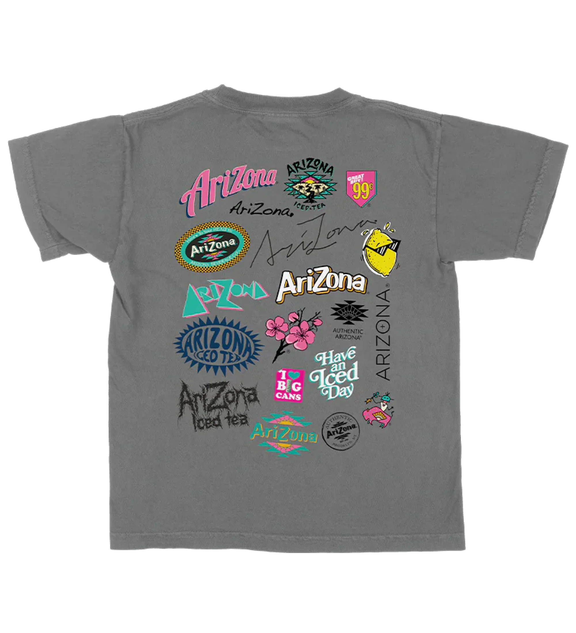 Gray Logo Collage Cotton T-Shirt product image
