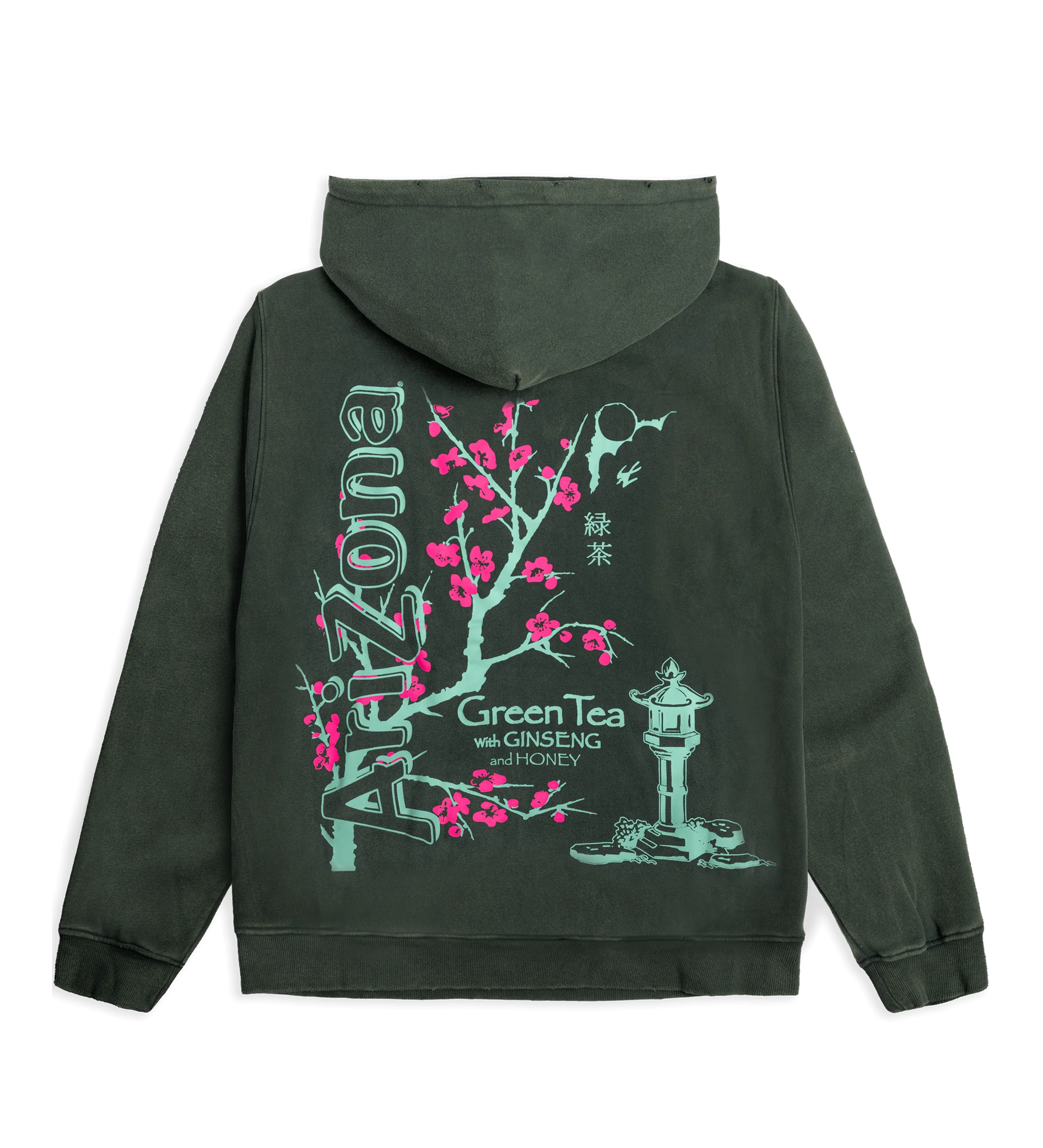 Green Tea Cherry Blossom Cotton-Blend Hoodie image