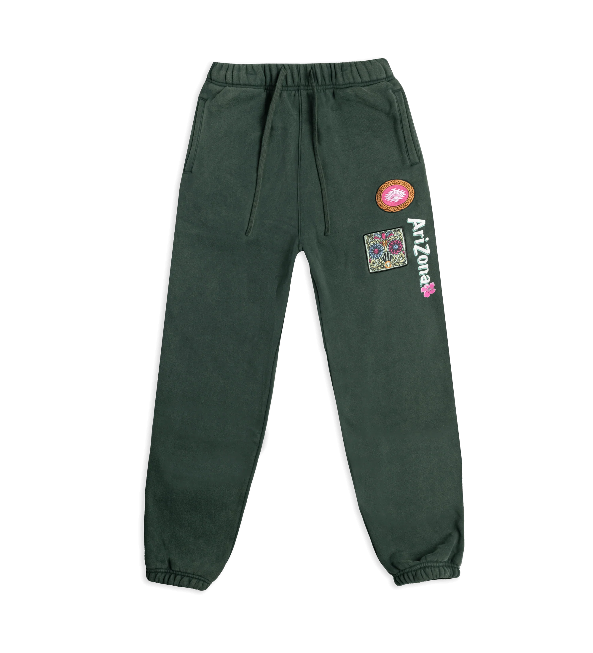 Green Tea Cherry Blossom Cotton-Blend Sweatpants image