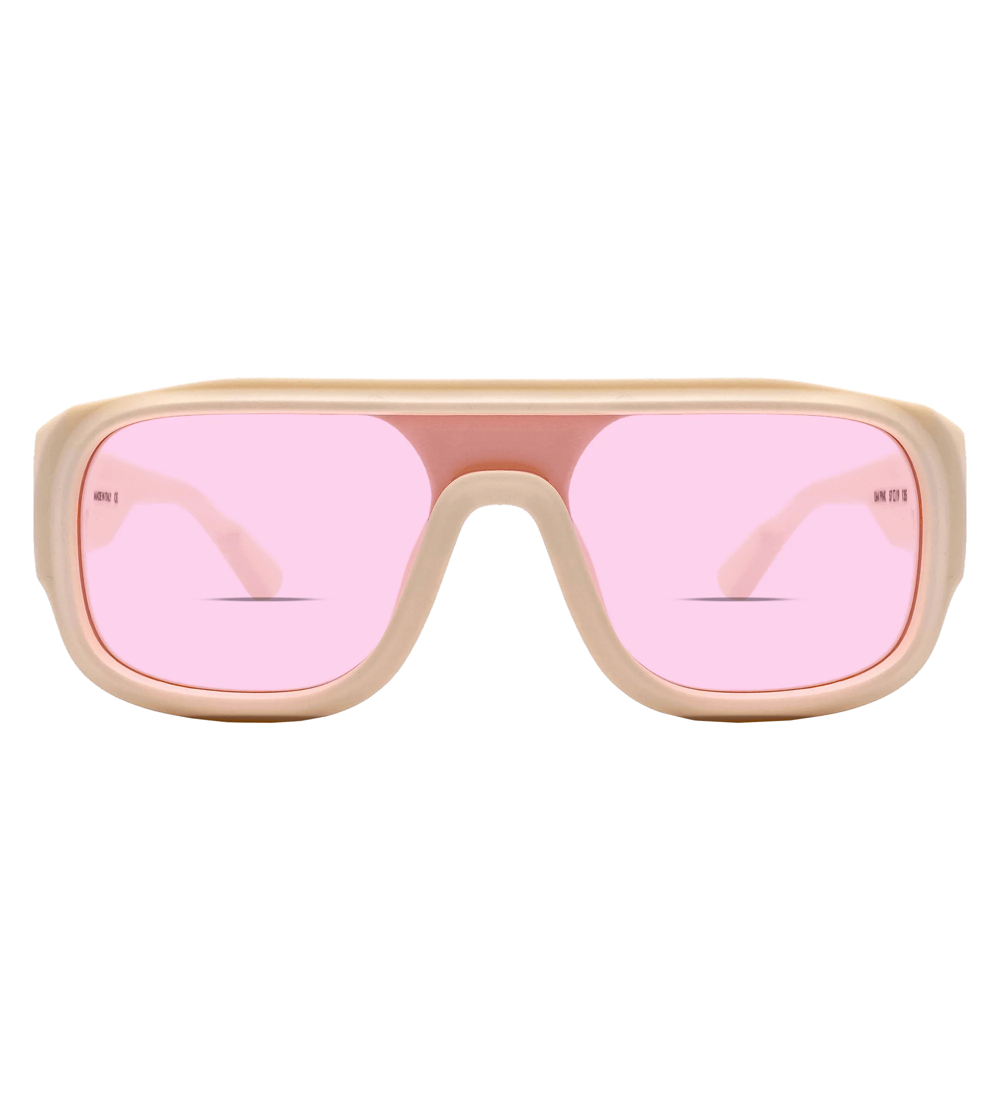 Ivory & Pink Tinted 57 MM Shield Sunglasses image
