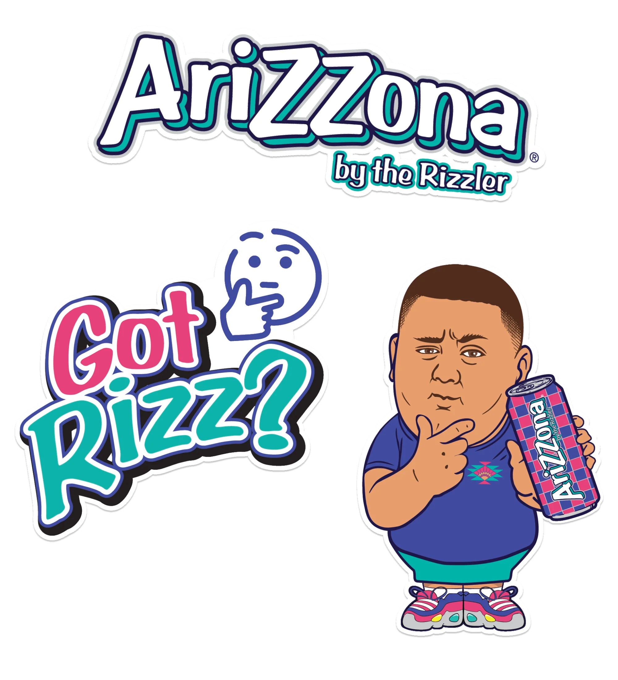 Rizzler Berry 3-Piece Sticker Set image