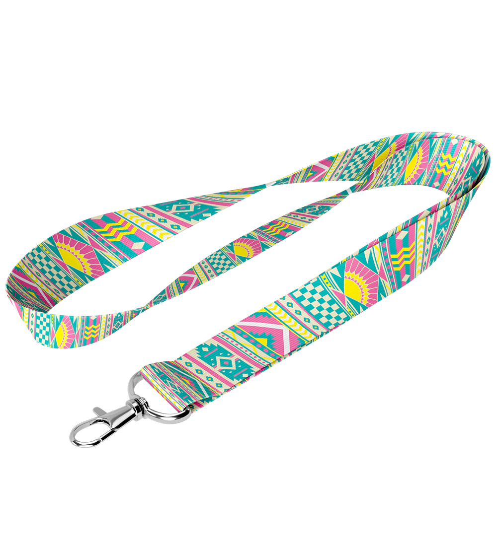 Teal & Pink Geometric Lanyard product image