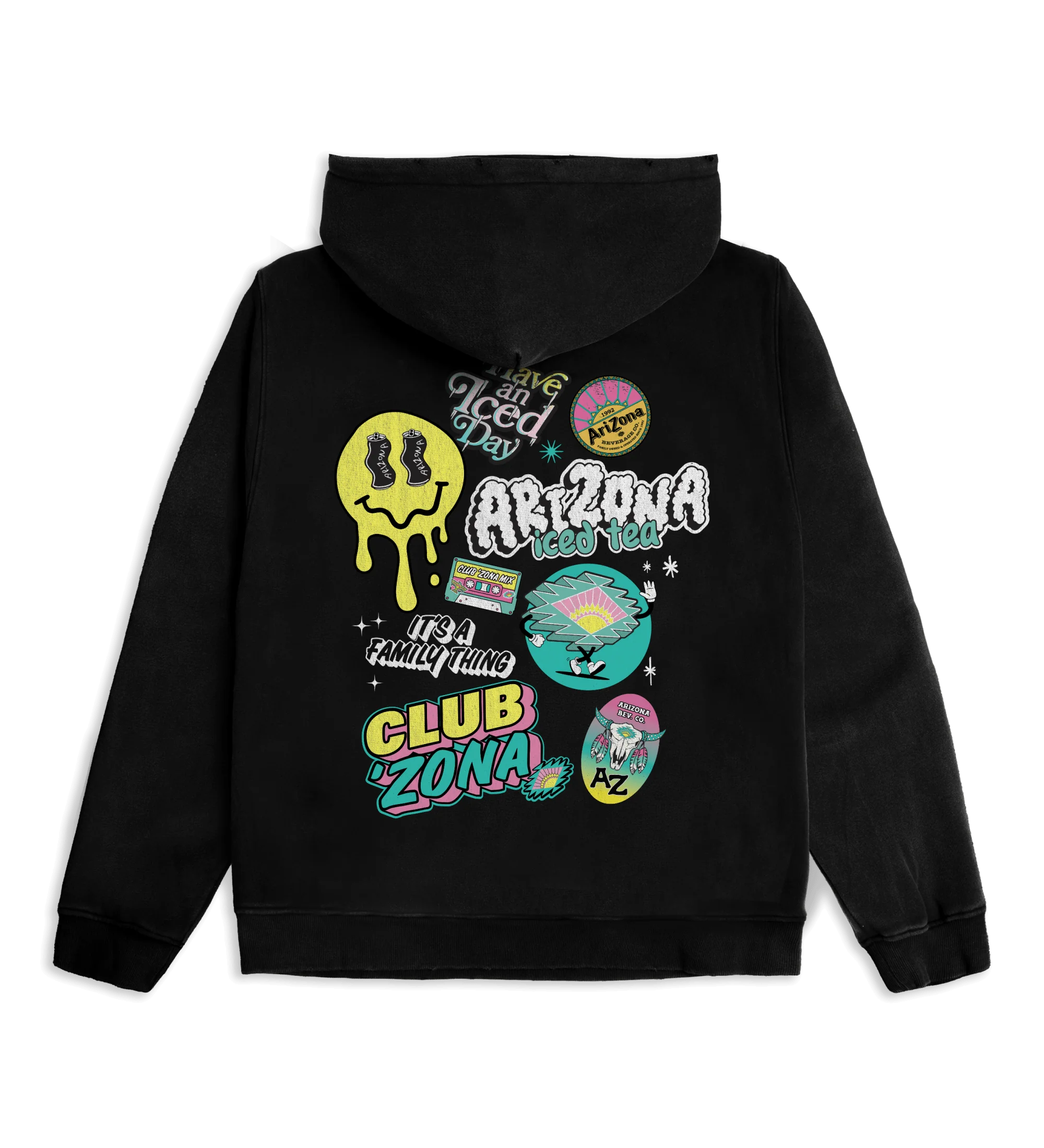 Washed Black Club ’Zona Sticker Hoodie