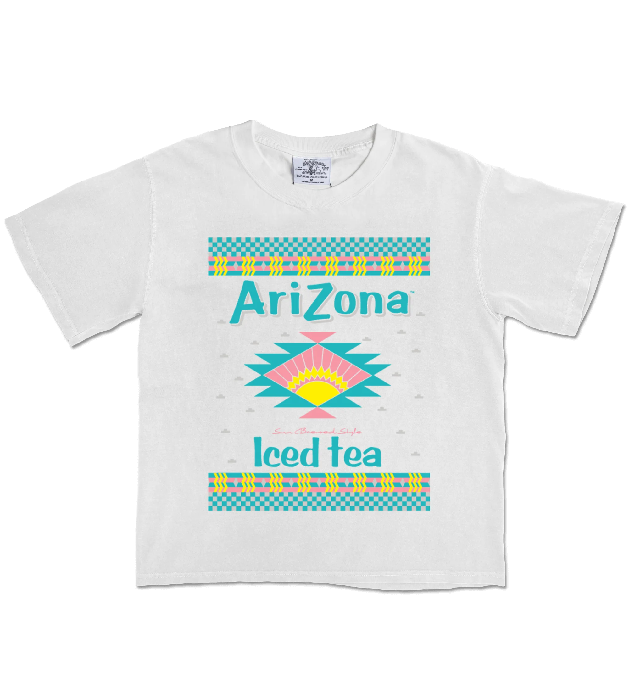 White Vintage Lemon Tea Cotton T-Shirt image