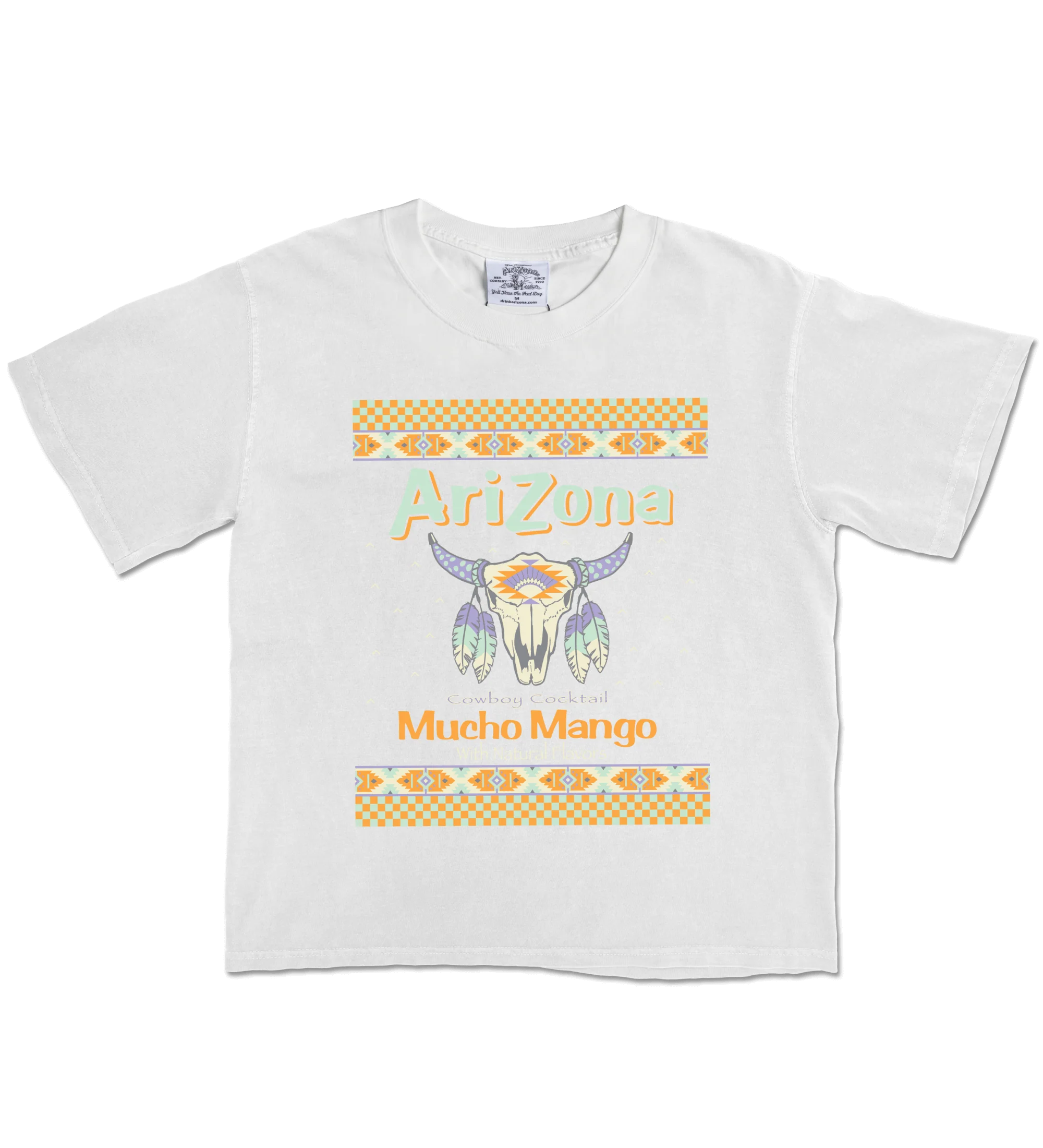 White Vintage Mucho Mango Cotton T-Shirt image