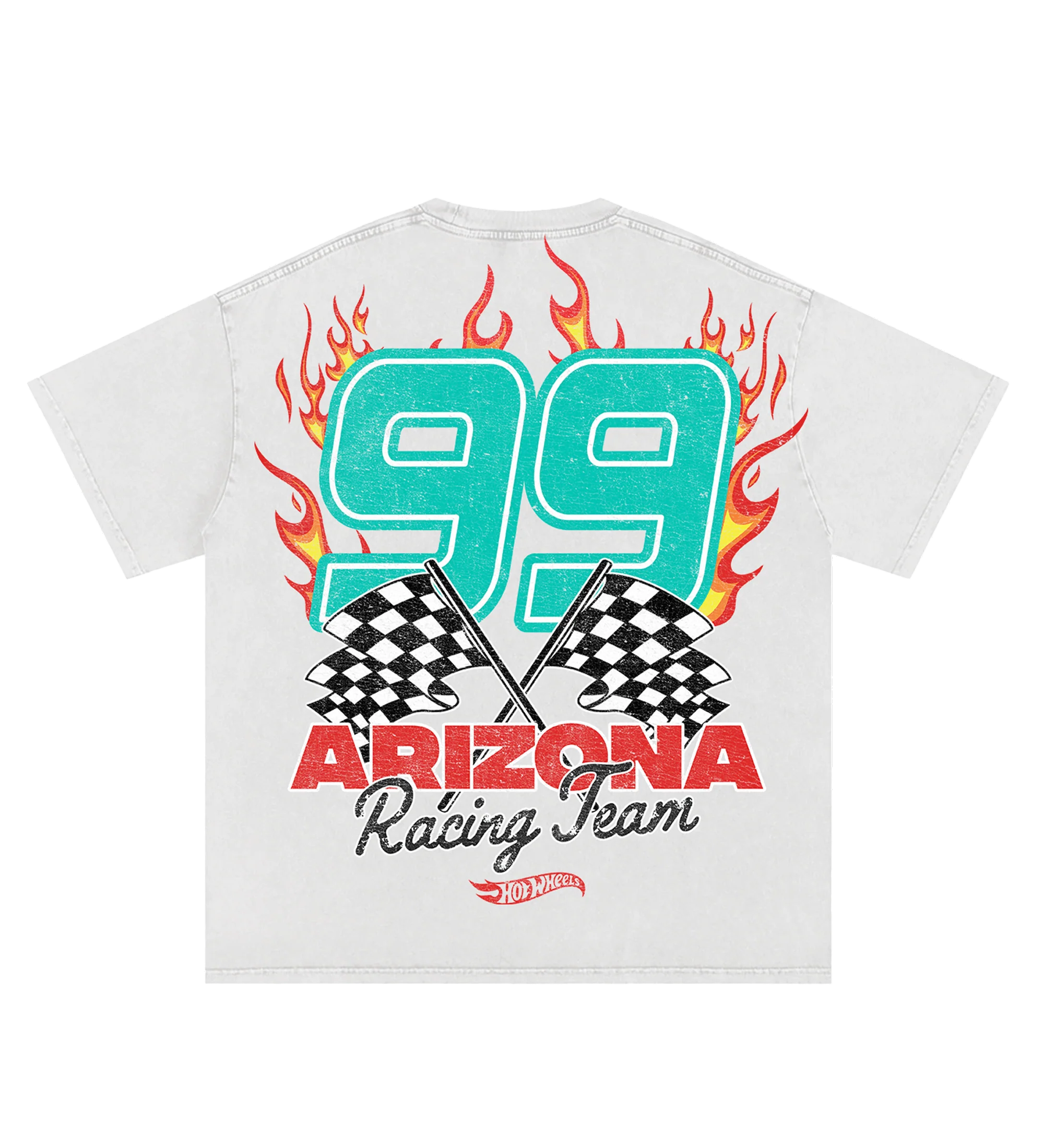 White & Teal 99 Racing Team T-Shirt image